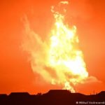 Large fire erupts at Caspian Sea